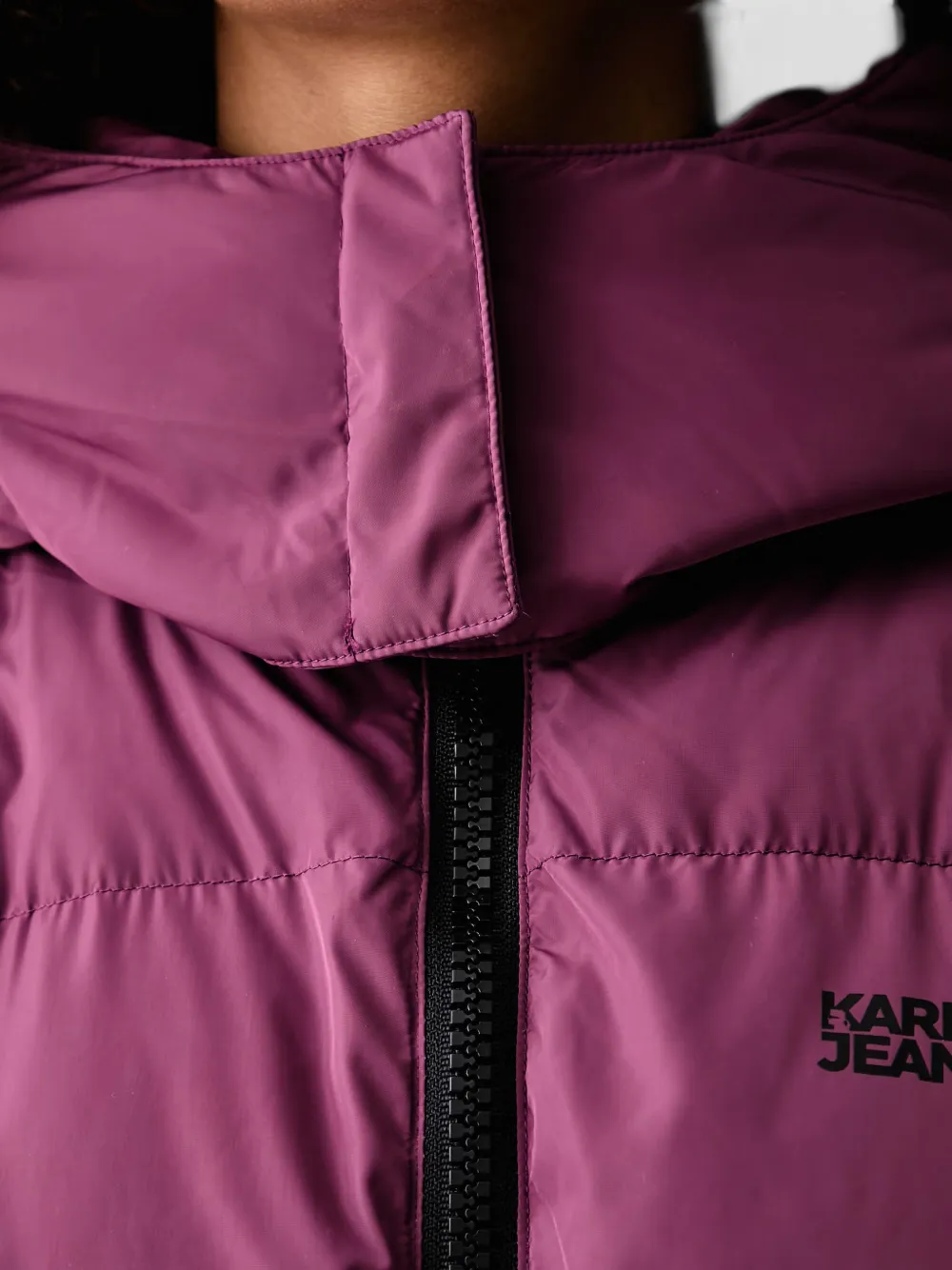 Karl Lagerfeld Jeans Donsjack met capuchon Paars