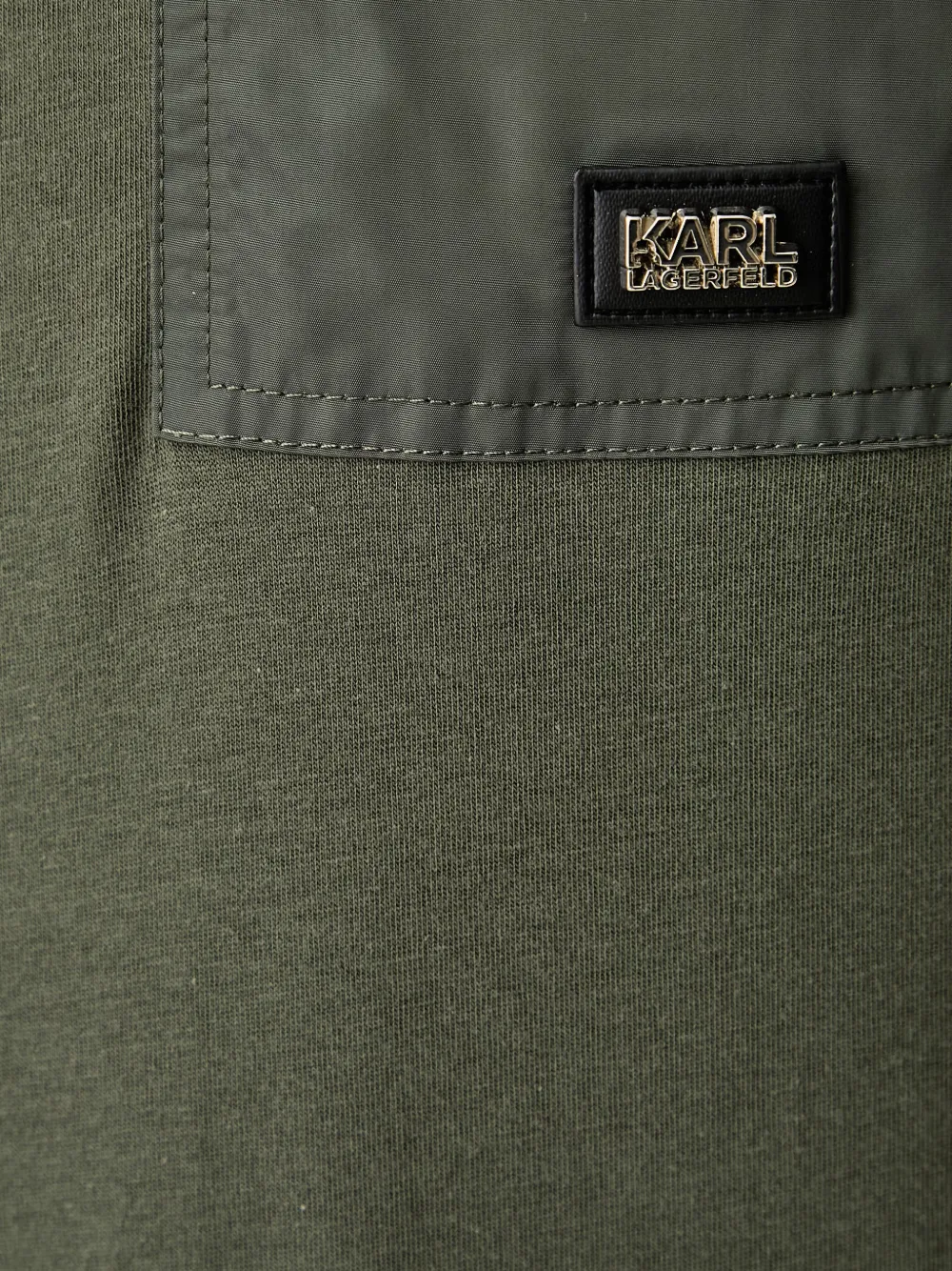 Karl Lagerfeld logo-plaque chest-pocket T-shirt Groen