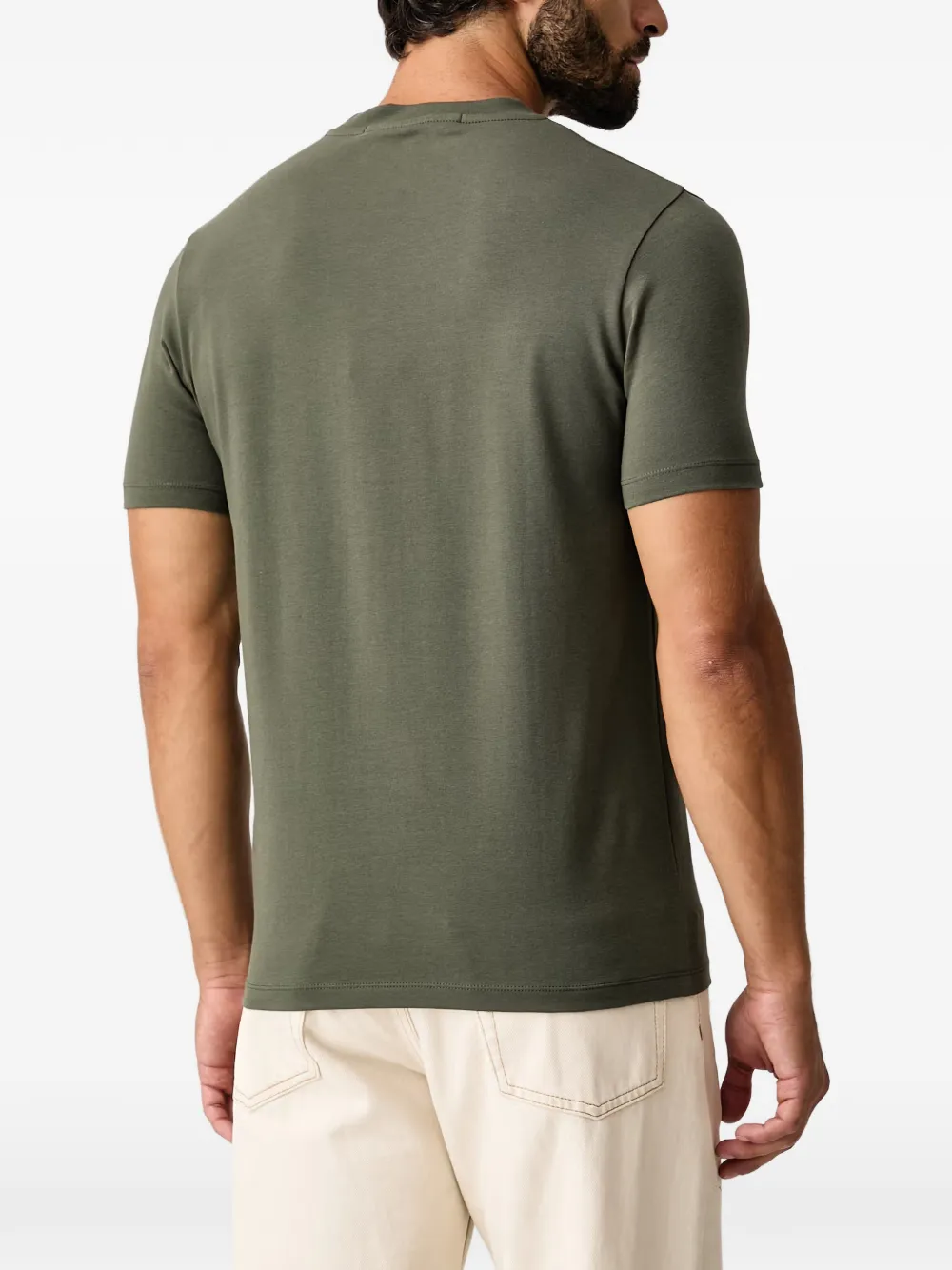 Karl Lagerfeld logo-plaque chest-pocket T-shirt Groen