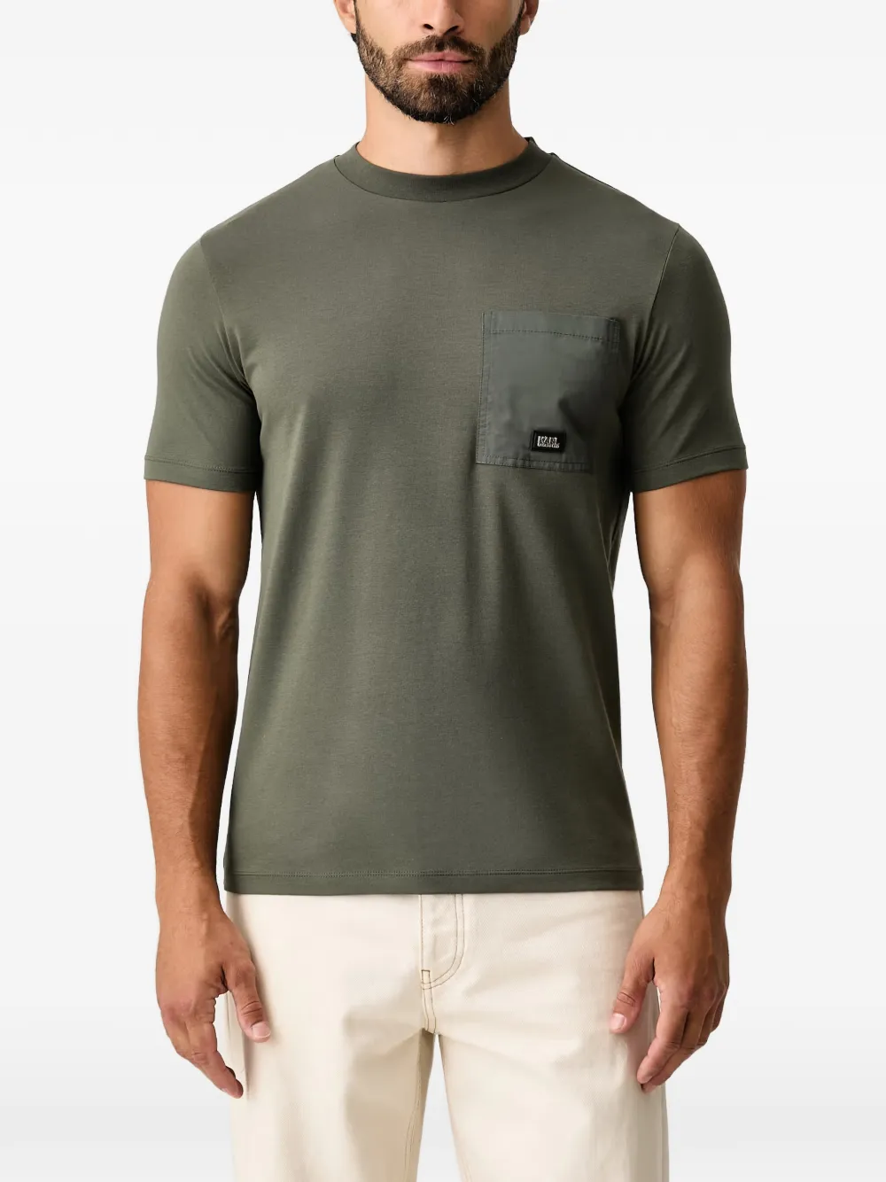Karl Lagerfeld logo-plaque chest-pocket T-shirt