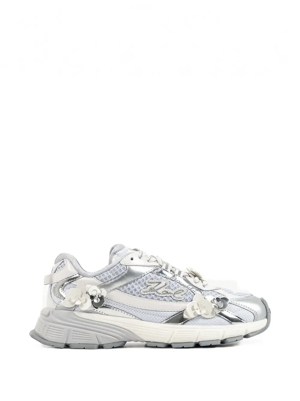 Karl Lagerfeld floral-applique panelled sneakers