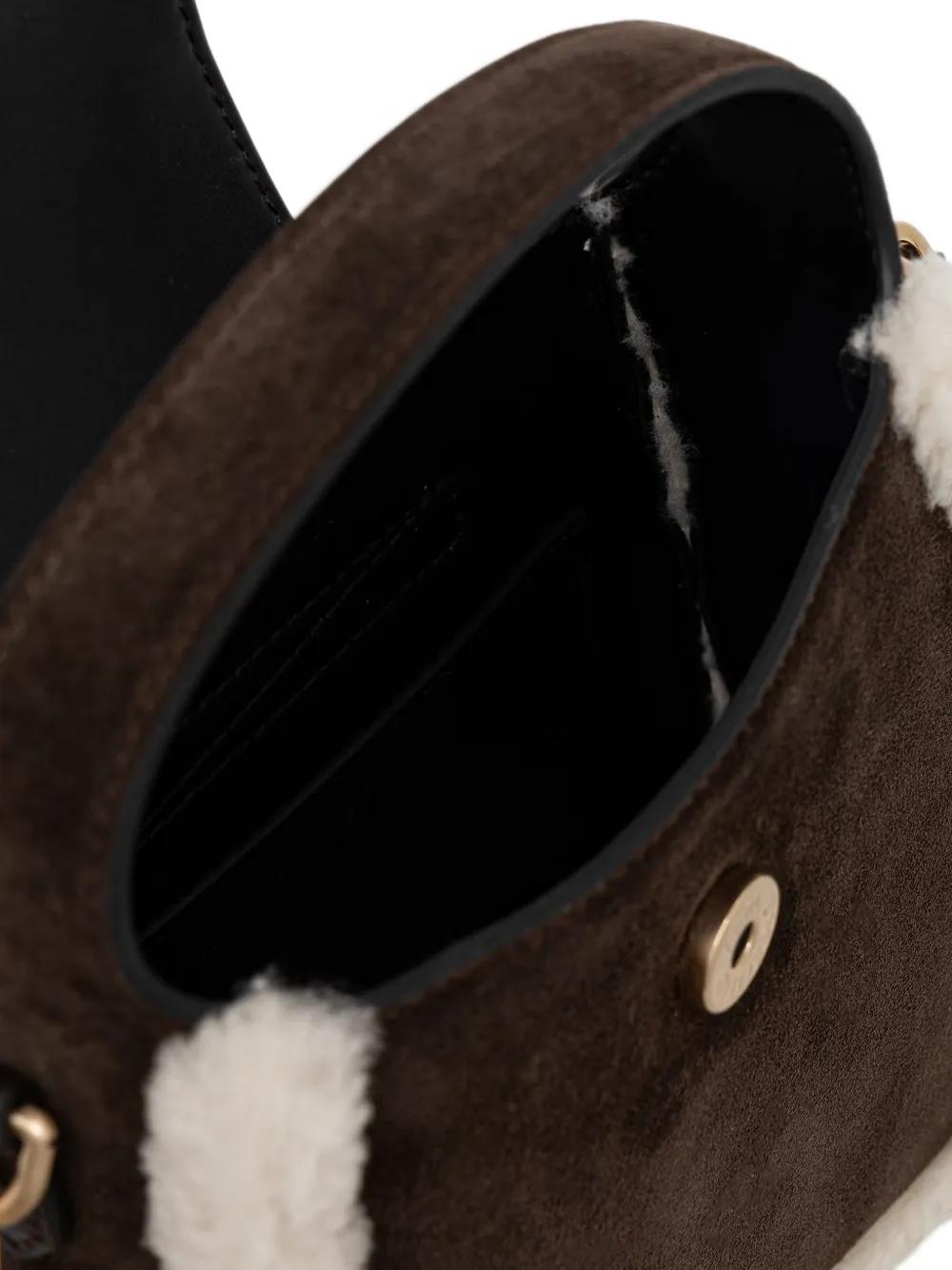 Karl Lagerfeld Crossbodytas met shearling afwerking Bruin