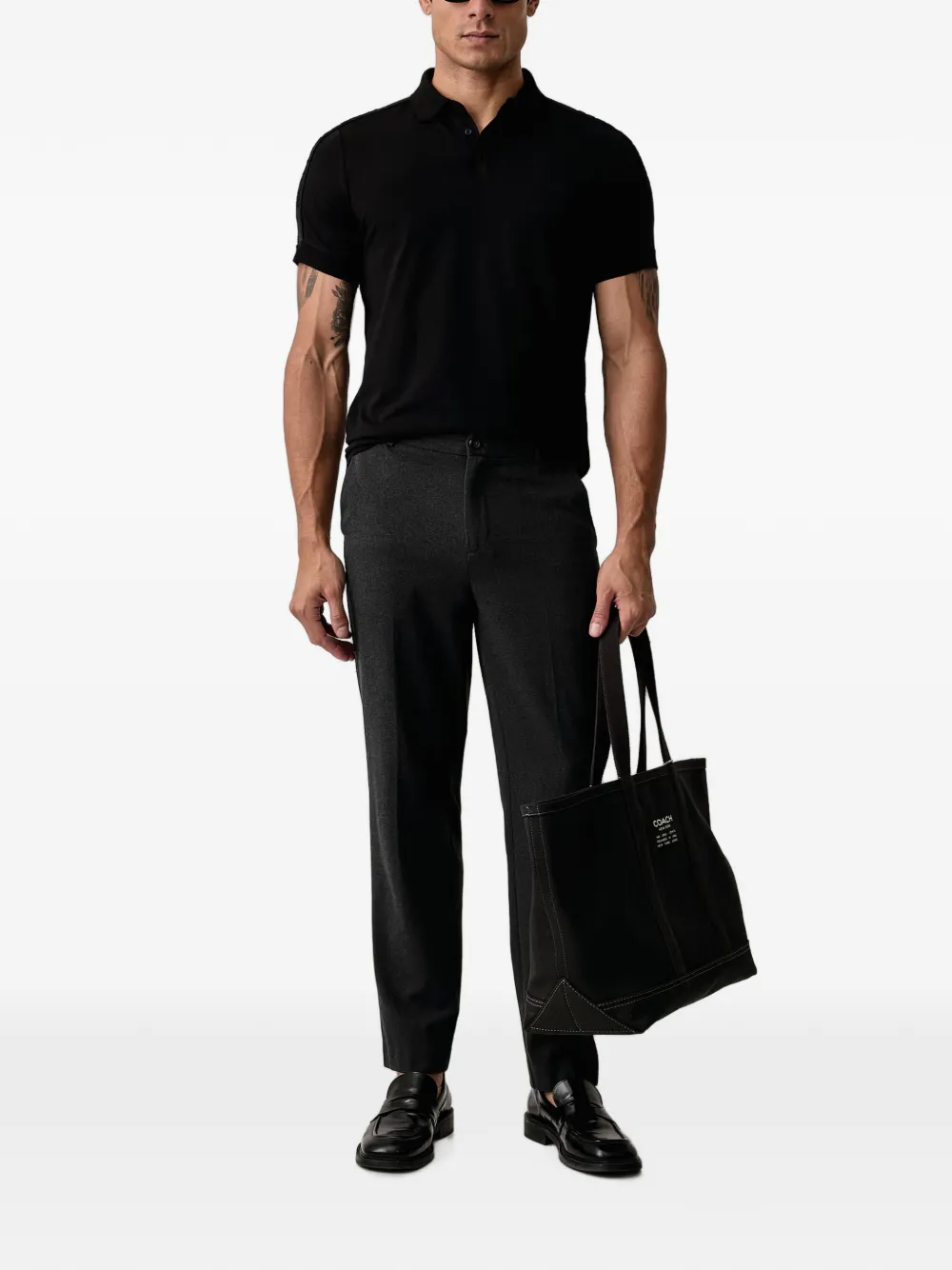 Karl Lagerfeld Poloshirt met logoband Zwart