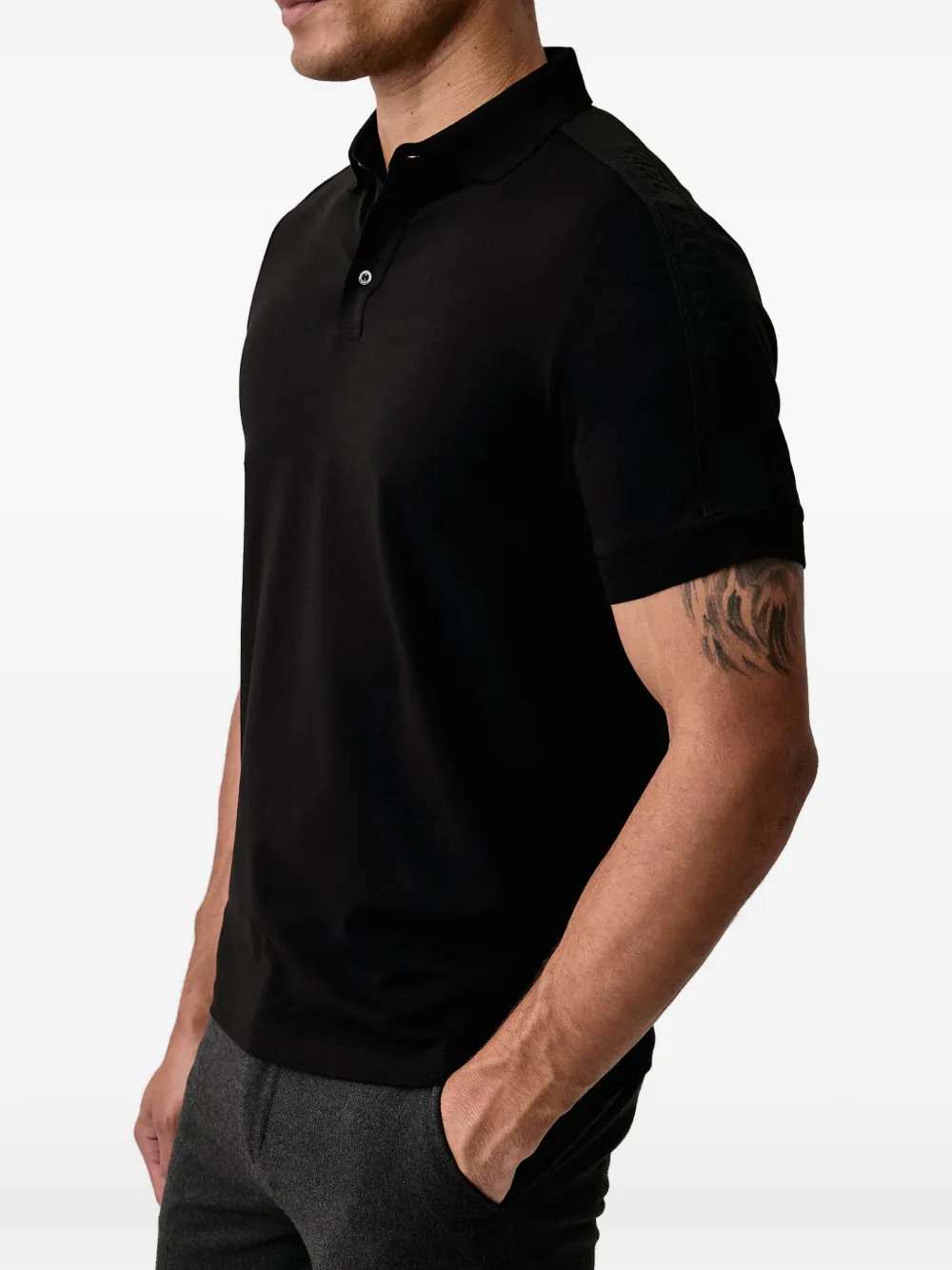 Karl Lagerfeld Poloshirt met logoband Zwart