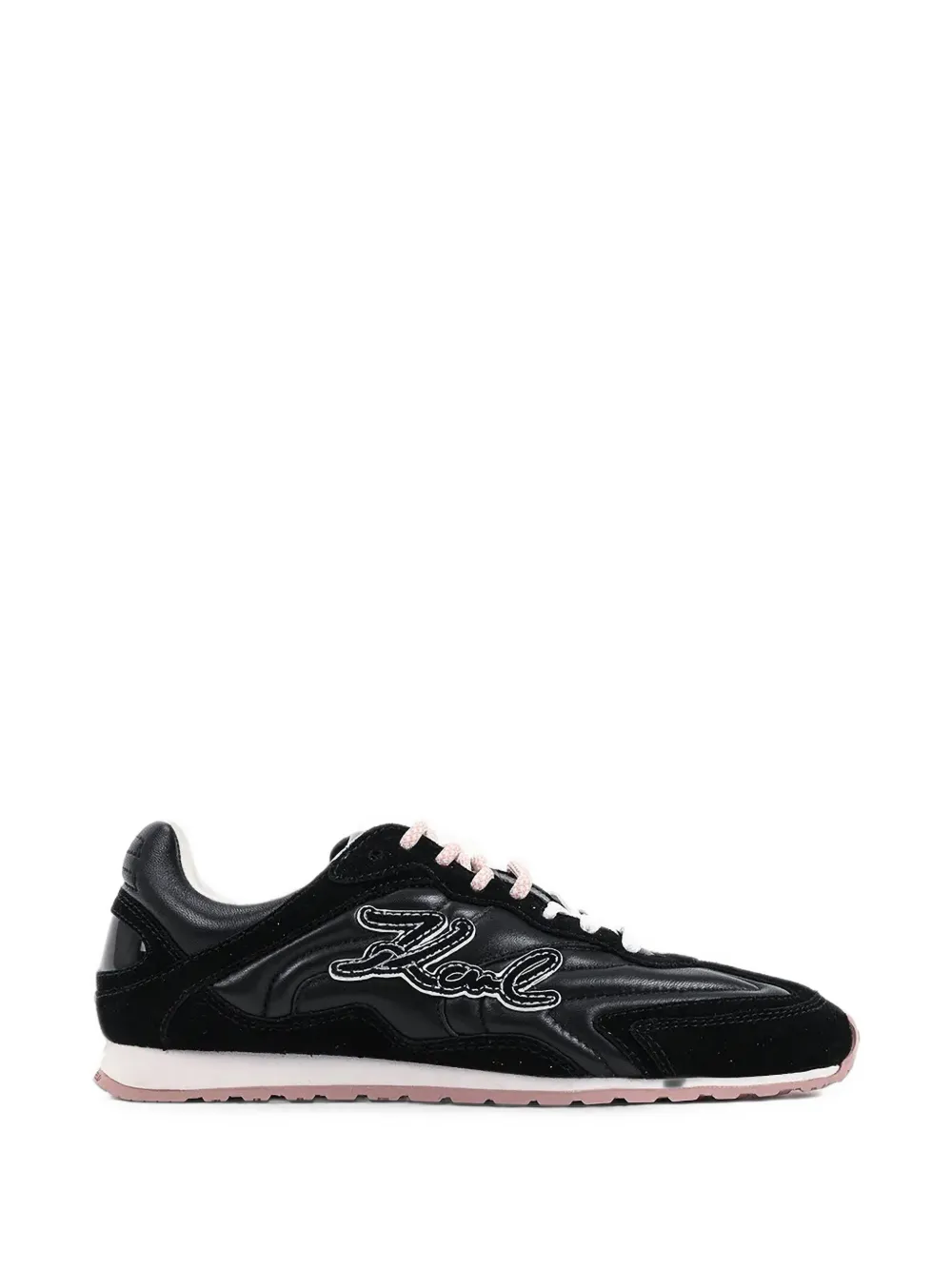 Karl Lagerfeld signature-embroidered panelled sneakers