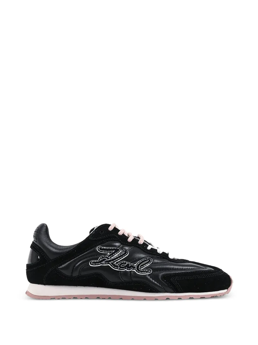 Karl Lagerfeld signature-embroidered panelled sneakers