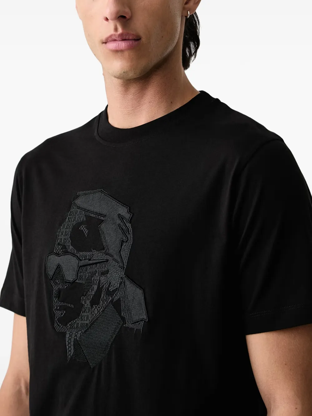 Karl Lagerfeld Ikonik patch T-shirt Zwart