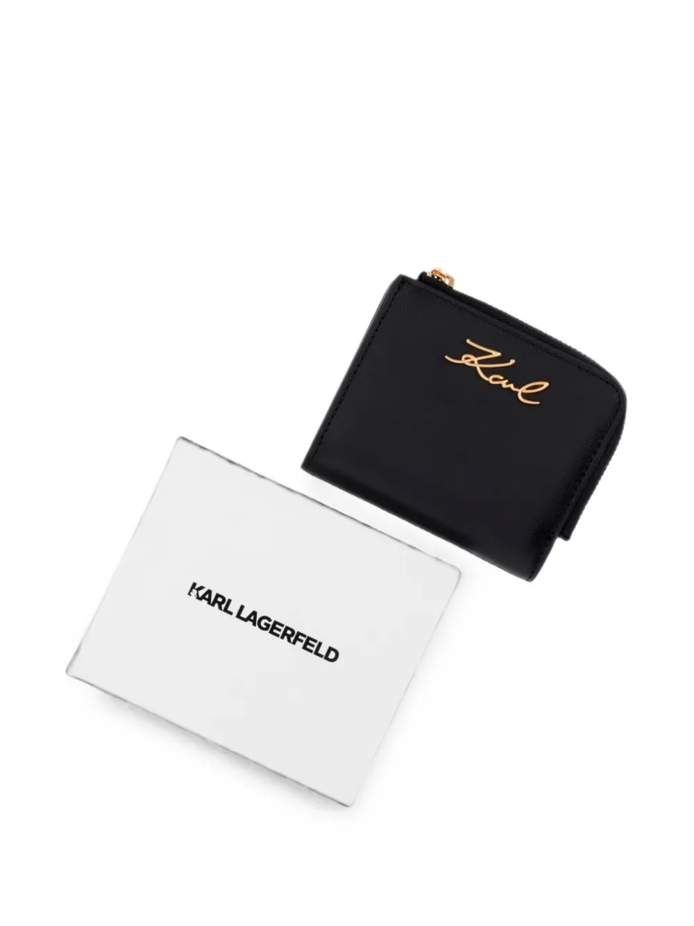 Karl Lagerfeld Karl Signature portemonnee met logo-plakkaat Zwart