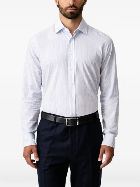 Karl Lagerfeld vertical-stripe logo-embroidered shirt