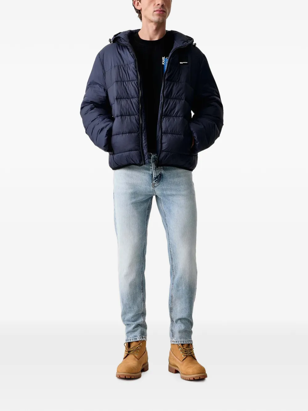 Karl Lagerfeld Jeans Gevoerd jack met capuchon Blauw