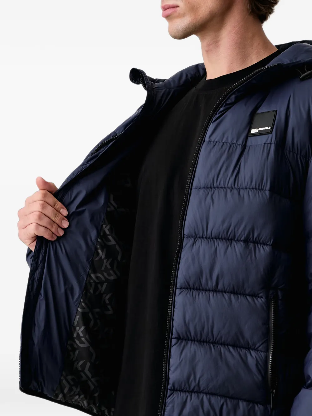 Karl Lagerfeld Jeans Gevoerd jack met capuchon Blauw