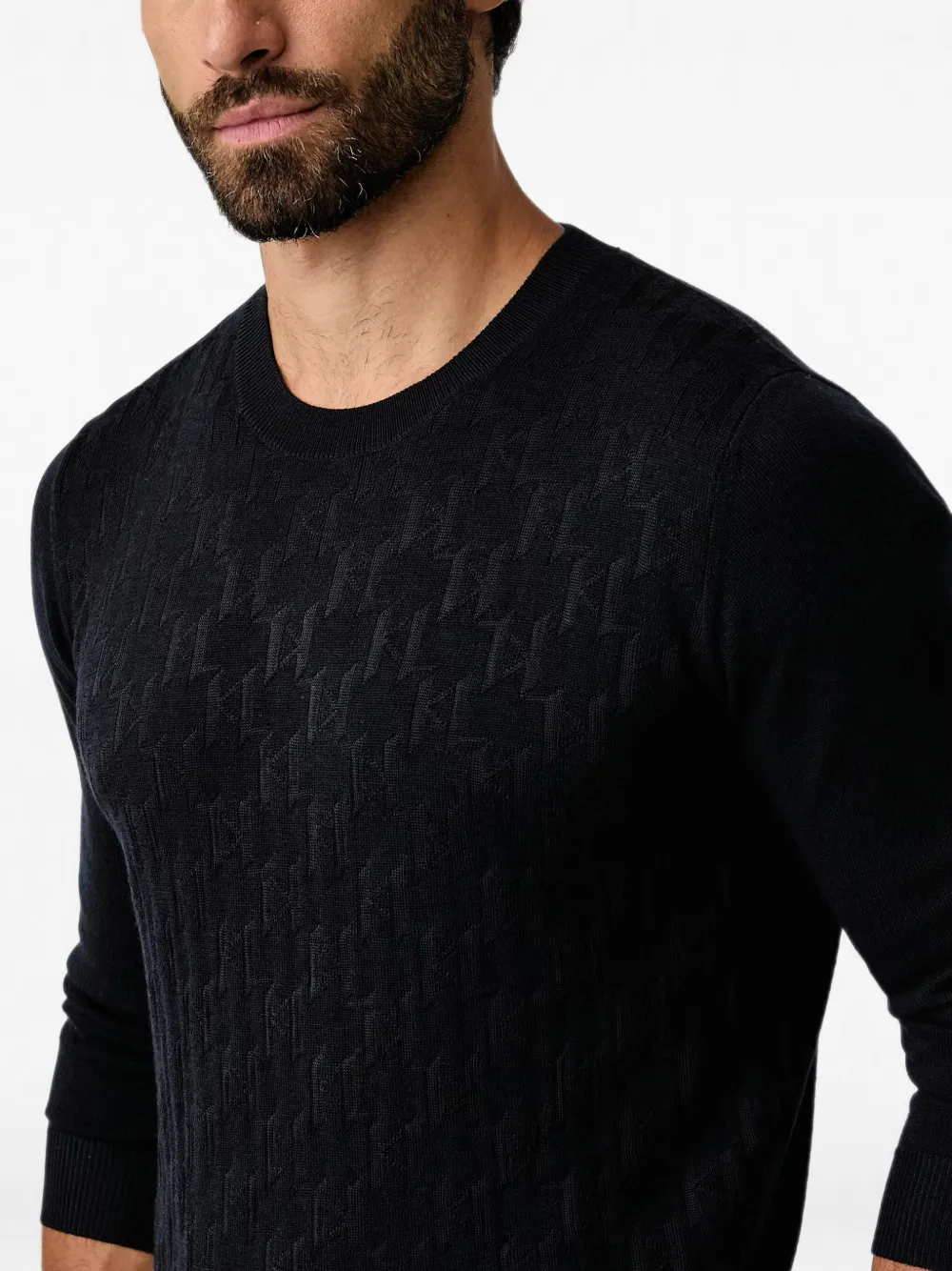 Karl Lagerfeld Trui met monogram-jacquard Zwart