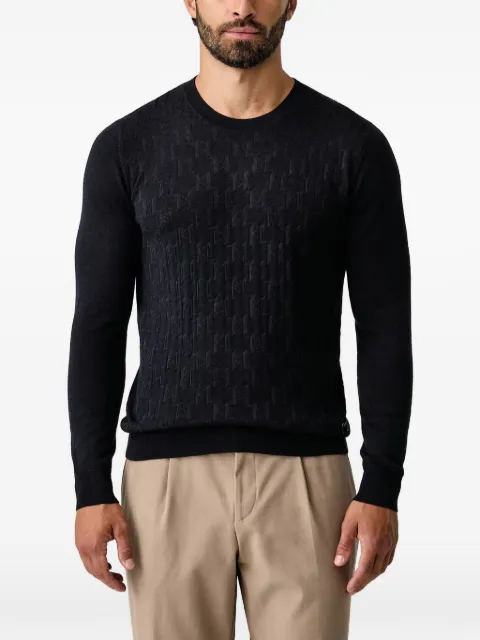 Karl Lagerfeld suéter con monograma en jacquard