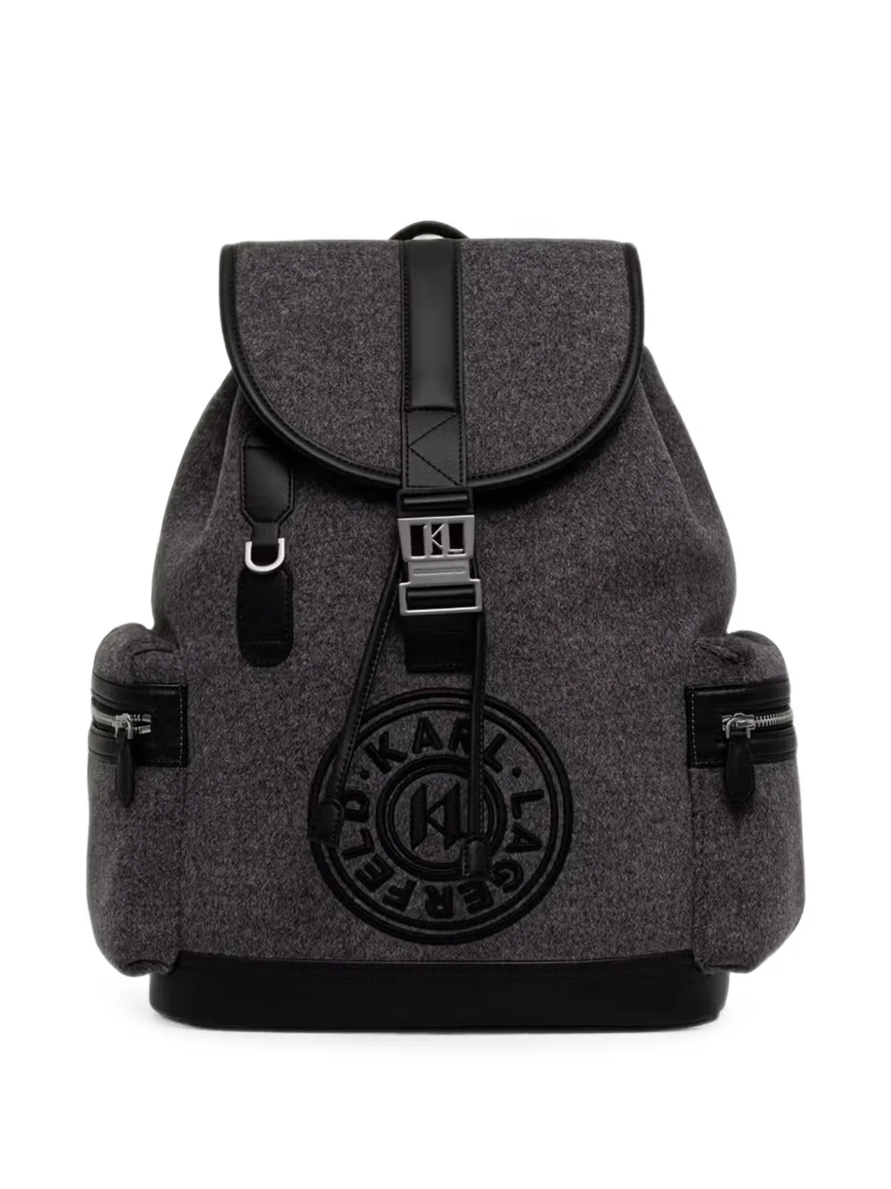 Karl Lagerfeld logo-patch buckle-fastening backpack
