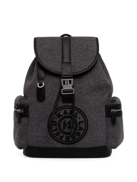 Karl Lagerfeld logo-patch buckle-fastening backpack