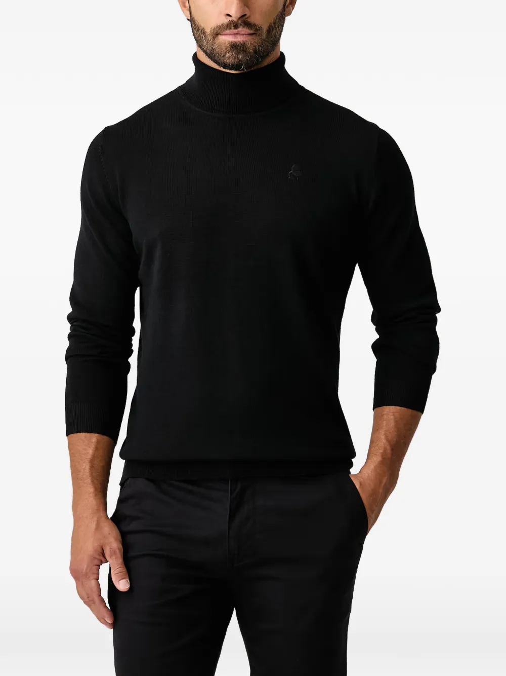 Karl Lagerfeld roll-neck embroidered-logo sweater