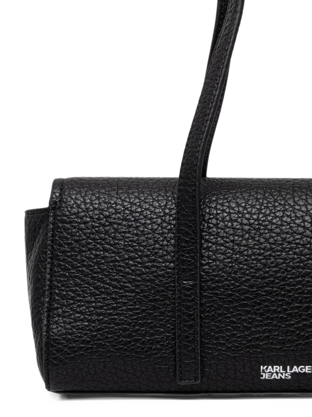 Karl Lagerfeld Jeans logo-plaque pebbled East-West bag Zwart