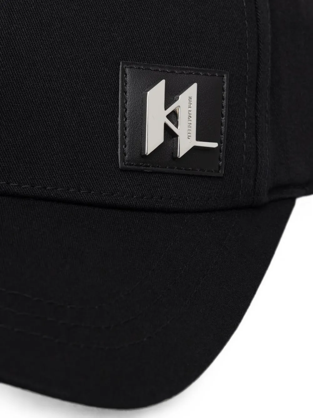 Karl Lagerfeld Honkbalpet met logoplakkaat Zwart