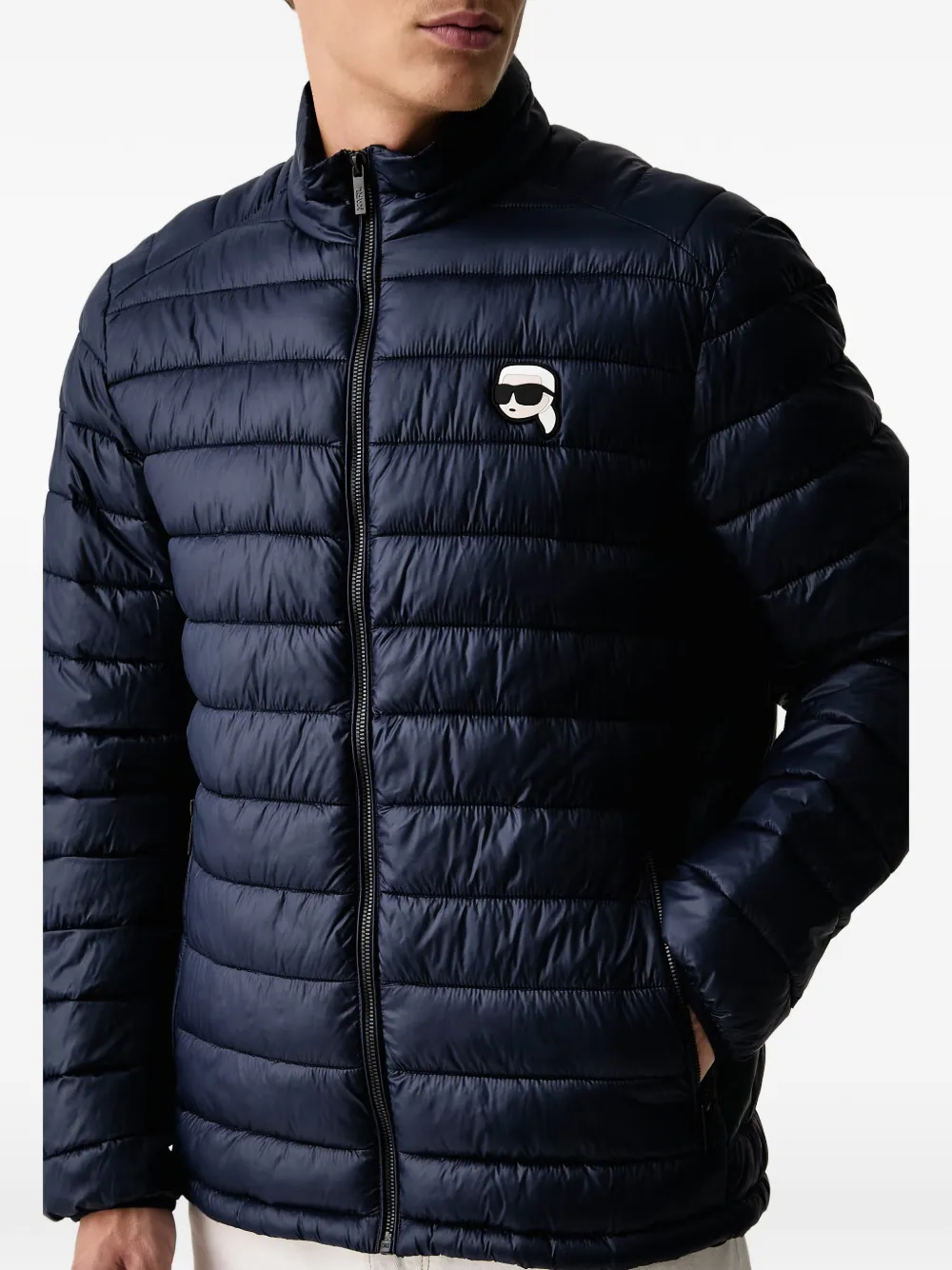 Karl Lagerfeld Gewatteerd jack met logopatch Blauw