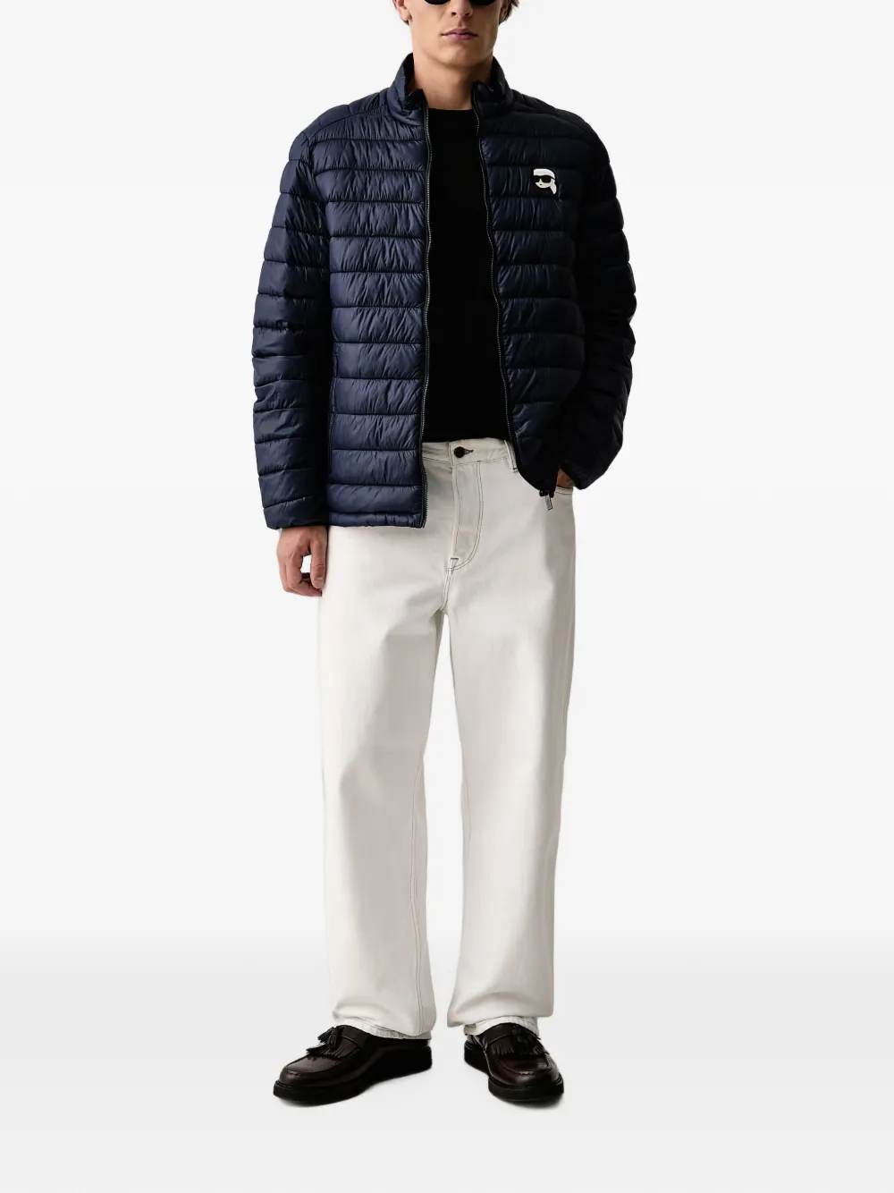 Karl Lagerfeld Gewatteerd jack met logopatch Blauw