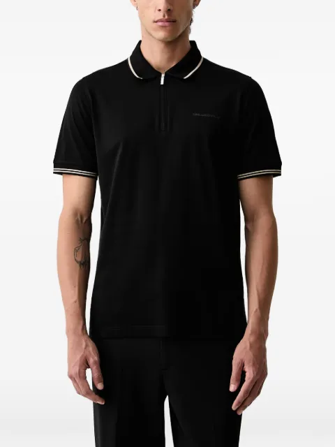 Karl Lagerfeld Camisa polo com fechamento por zíper