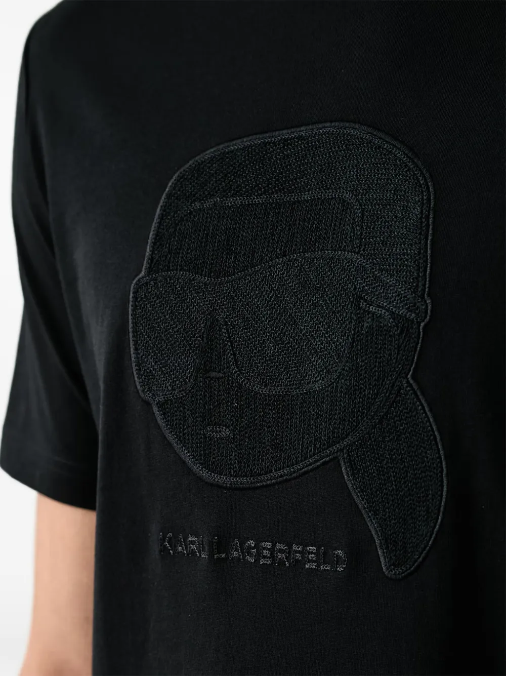 Karl Lagerfeld T-shirt met Ikonik-patch Zwart