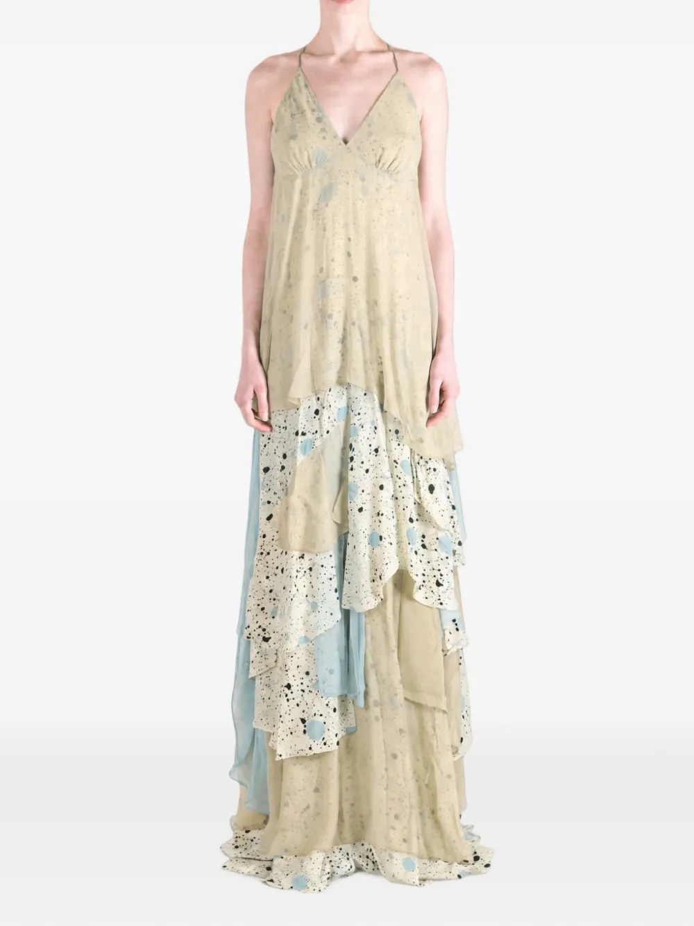 YANGKEHAN Manpow floral-print tiered maxi dress