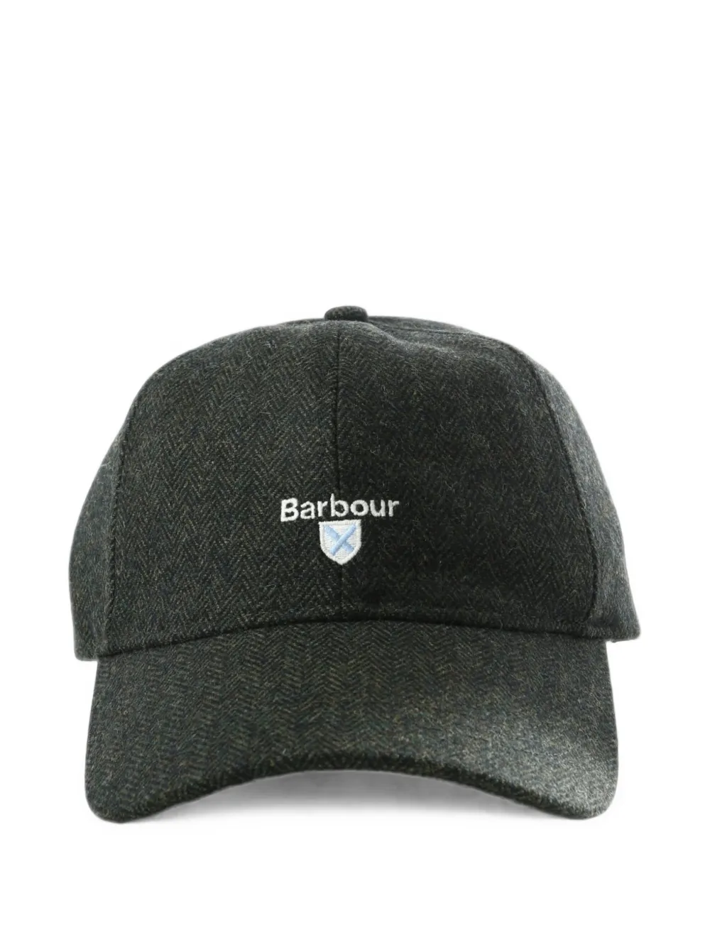 Barbour Barlow Herringbone-pattern Logo-embroidered Cap In Grey