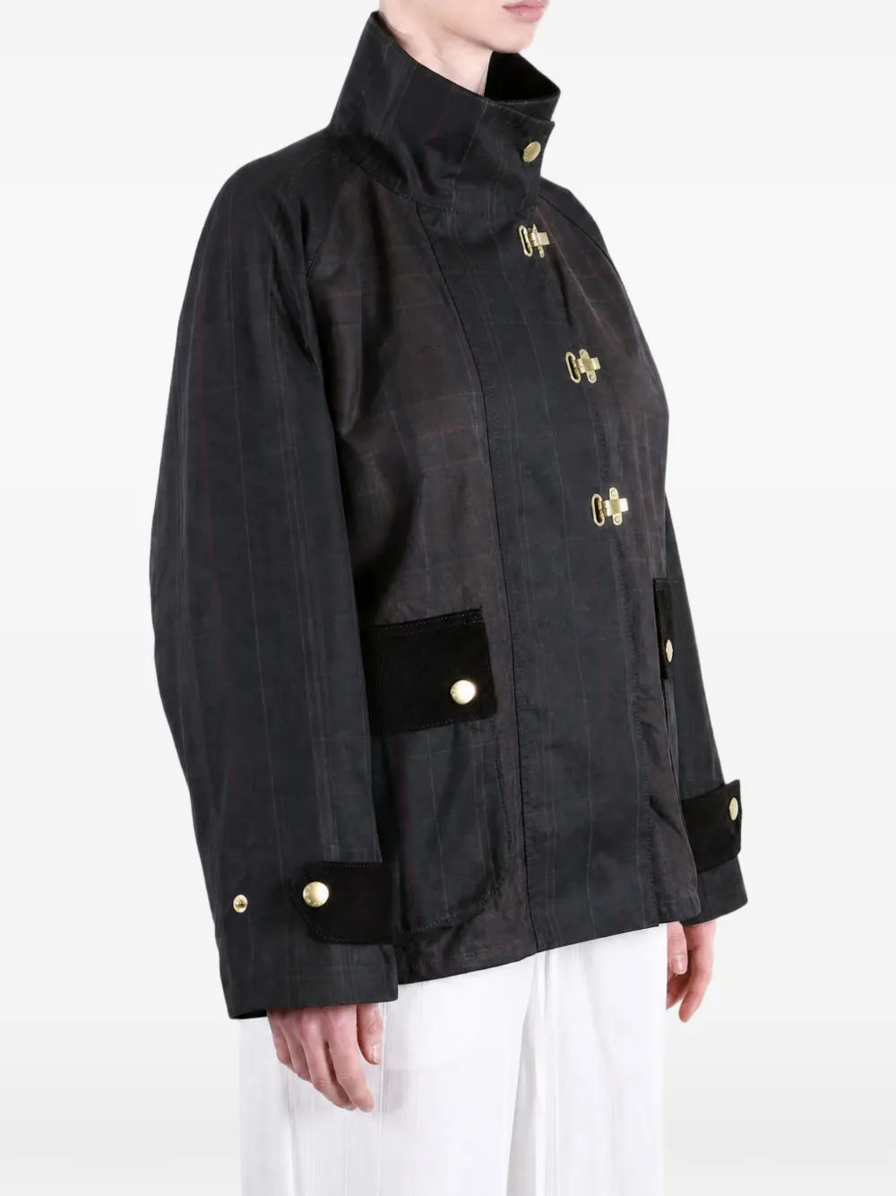 Barbour checked jacket Groen