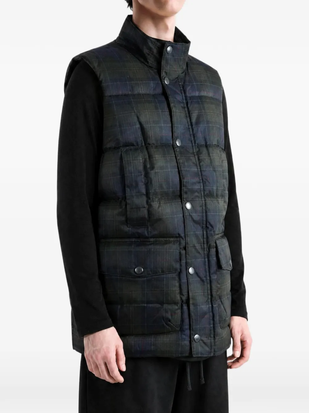 Barbour Lonnen tartan quilted gilet Groen
