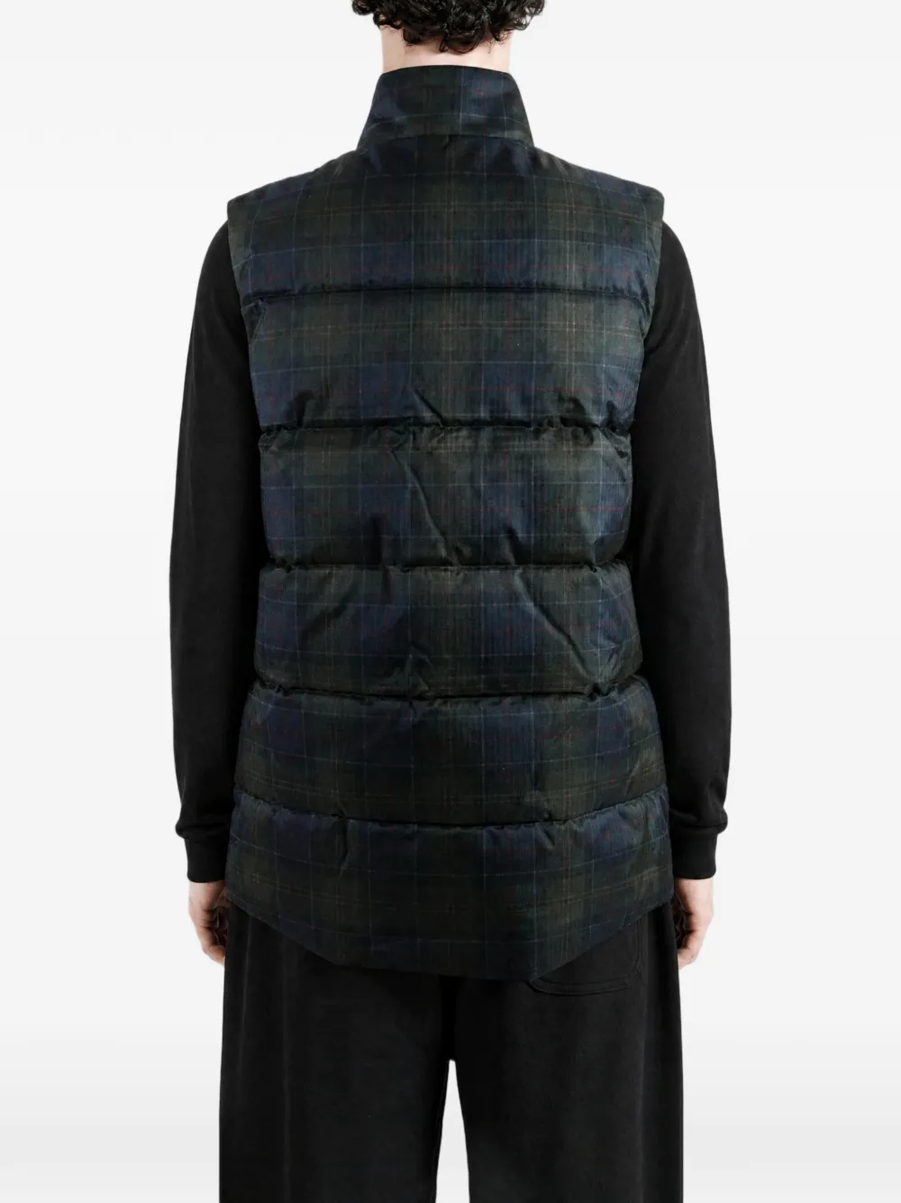 Barbour Lonnen tartan quilted gilet Groen