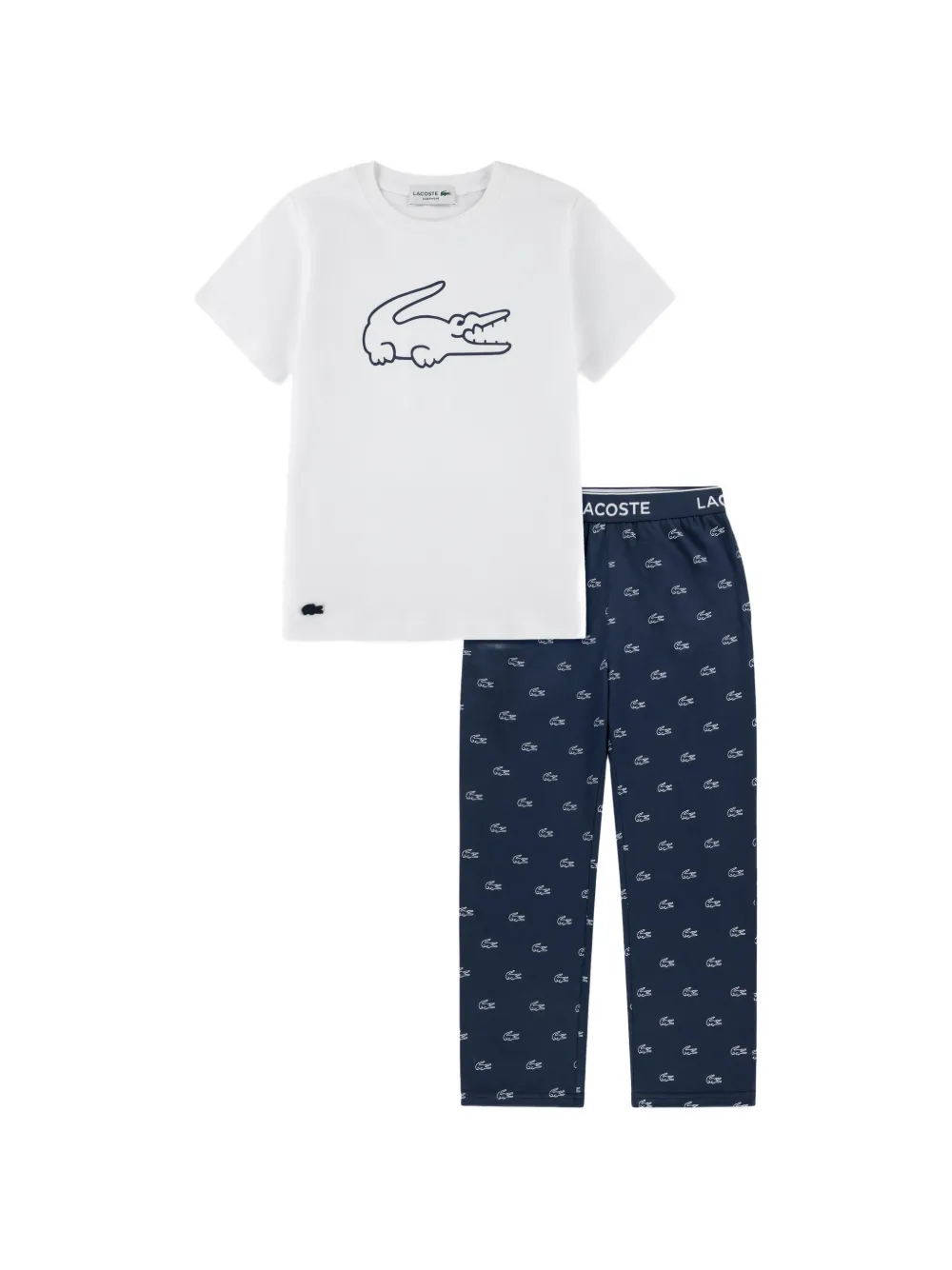 Lacoste Kids logo-print pajamas - Weiß