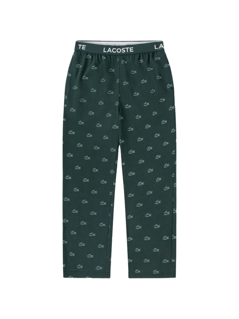Lacoste Kids crocodile-print logo-waistband pajamas Groen