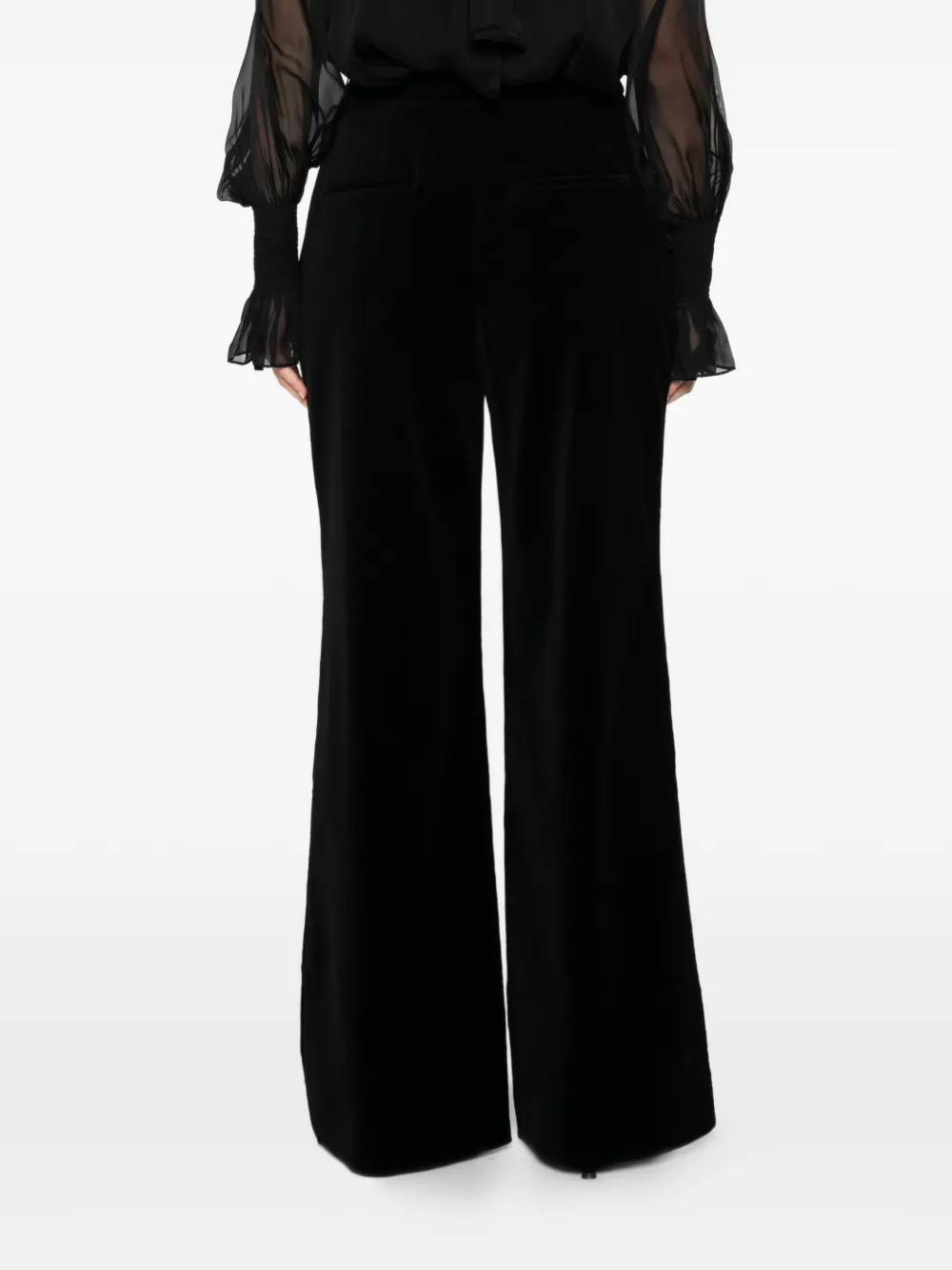 Temperley London Crystal Clove fluwelen broek Zwart