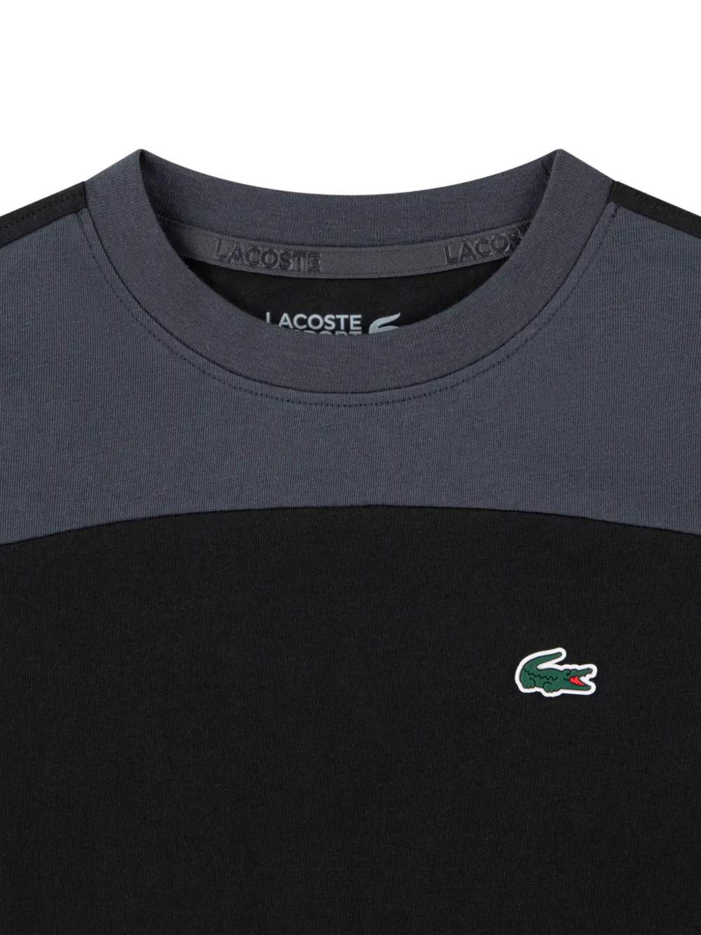 Lacoste Kids T-shirt met colourblocking Zwart
