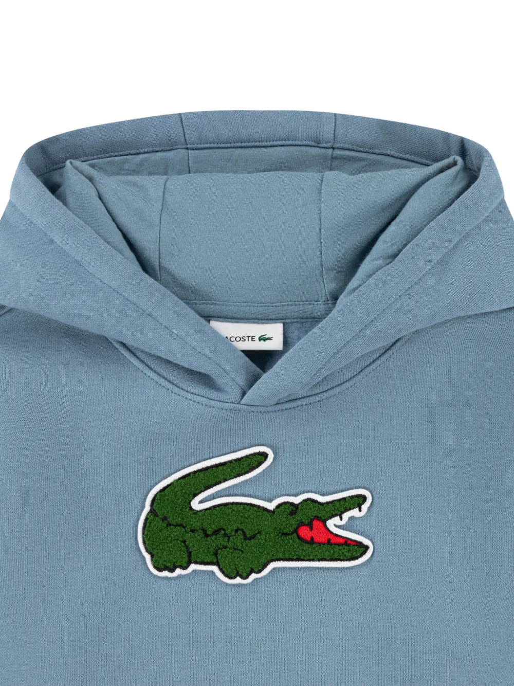 Lacoste Kids logo-patch hoodie Blauw