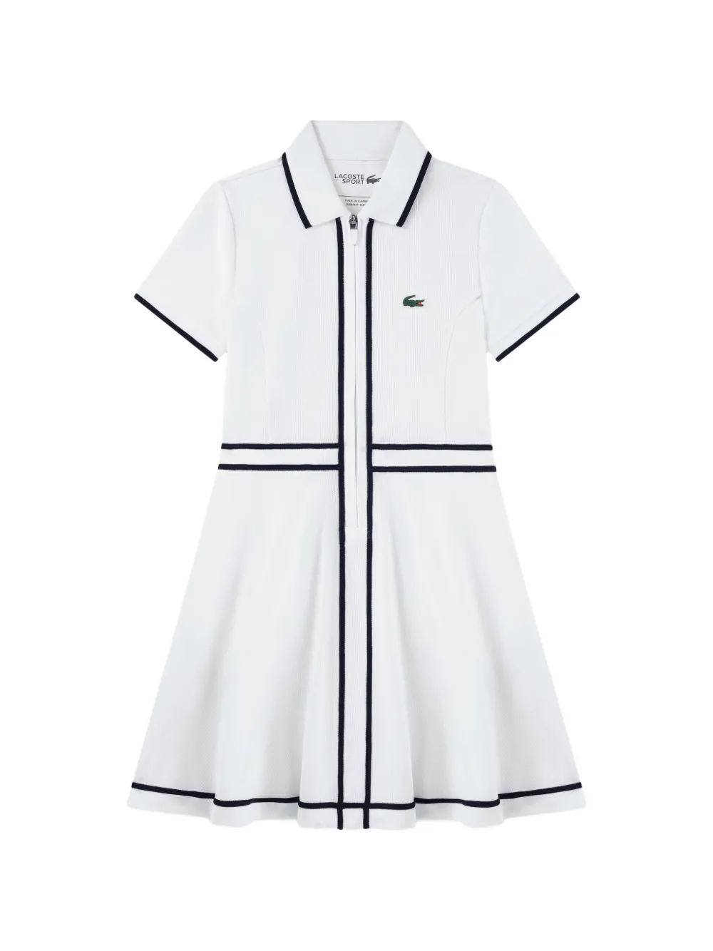 Lacoste Kids logo-patch zip-up dress set Wit