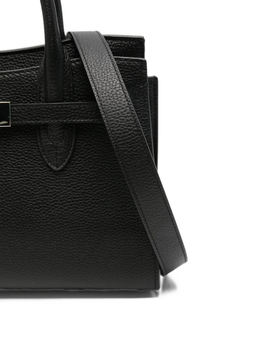 AIGNER Farah M leren shopper met textuur Zwart