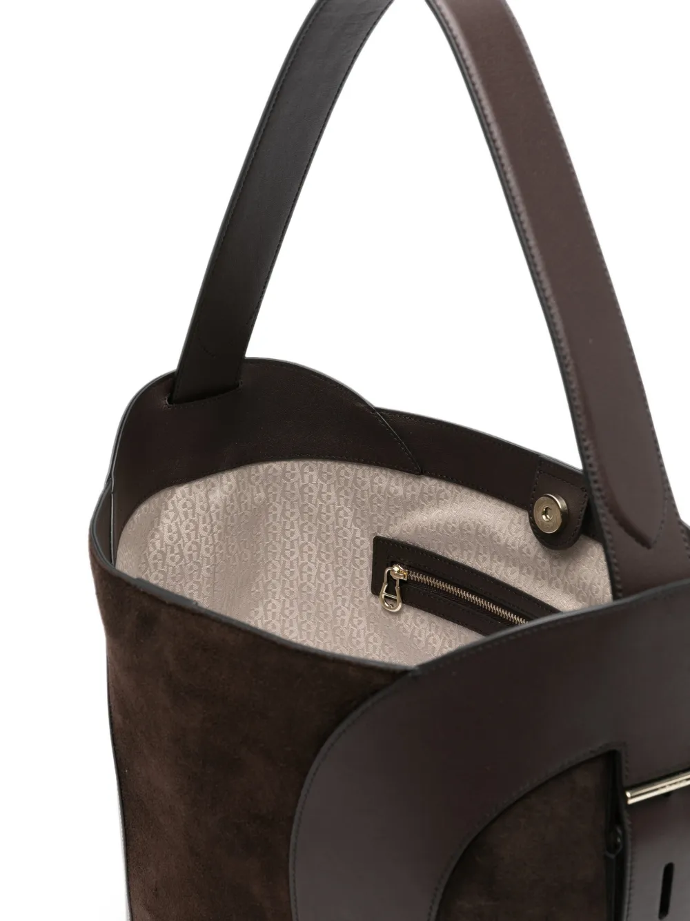 AIGNER Deborah paneled bucket bag Bruin