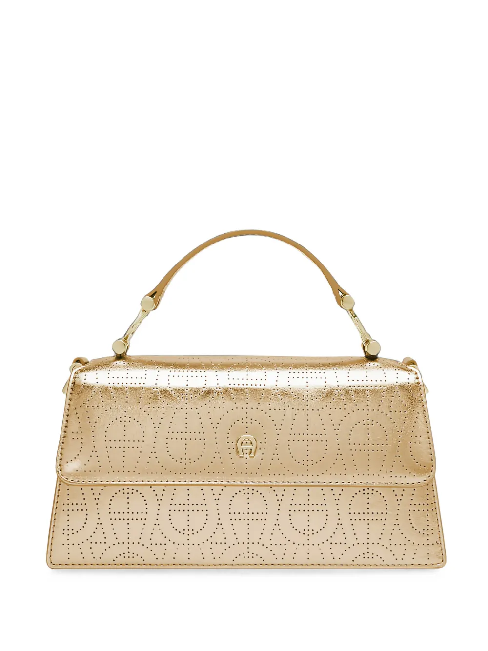 AIGNER small Delia Lucida perforated calf leather shoulder bag
