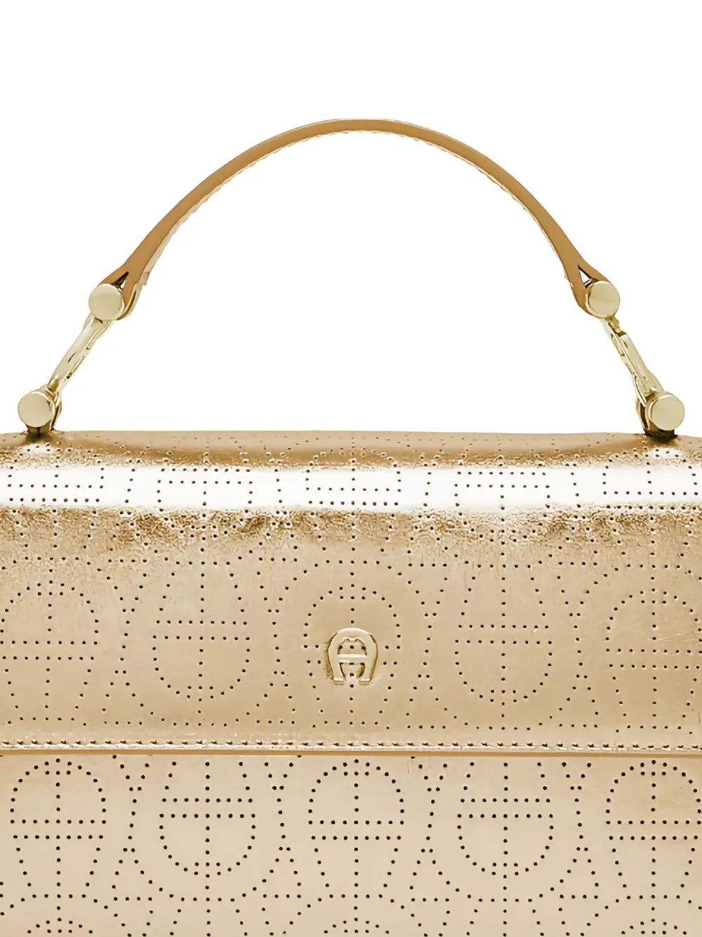 AIGNER Kleine Delia Lucida schoudertas met geperforeerde details Goud