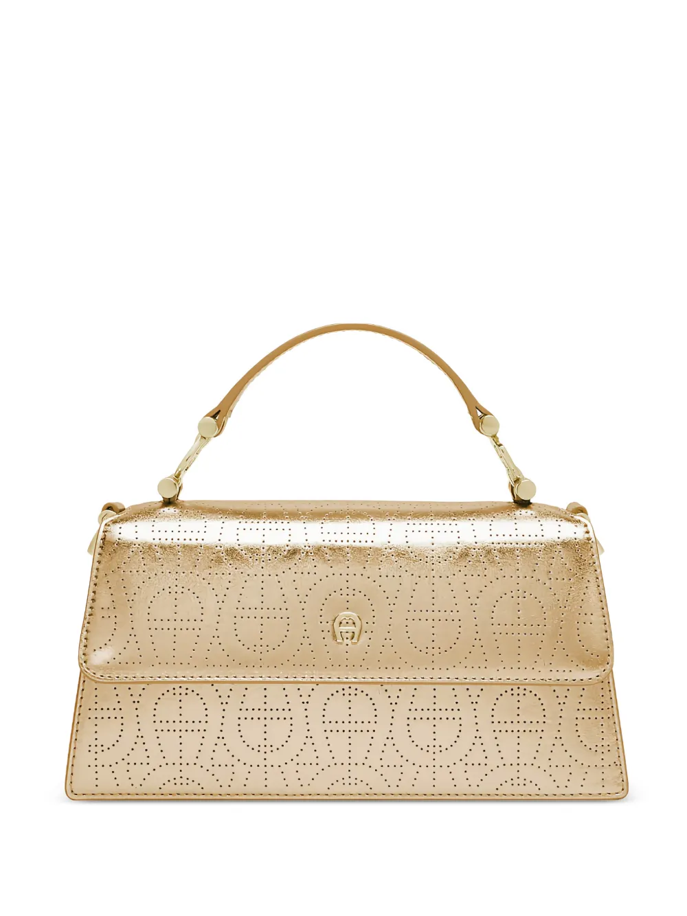 AIGNER small Delia Lucida perforated calf leather shoulder bag