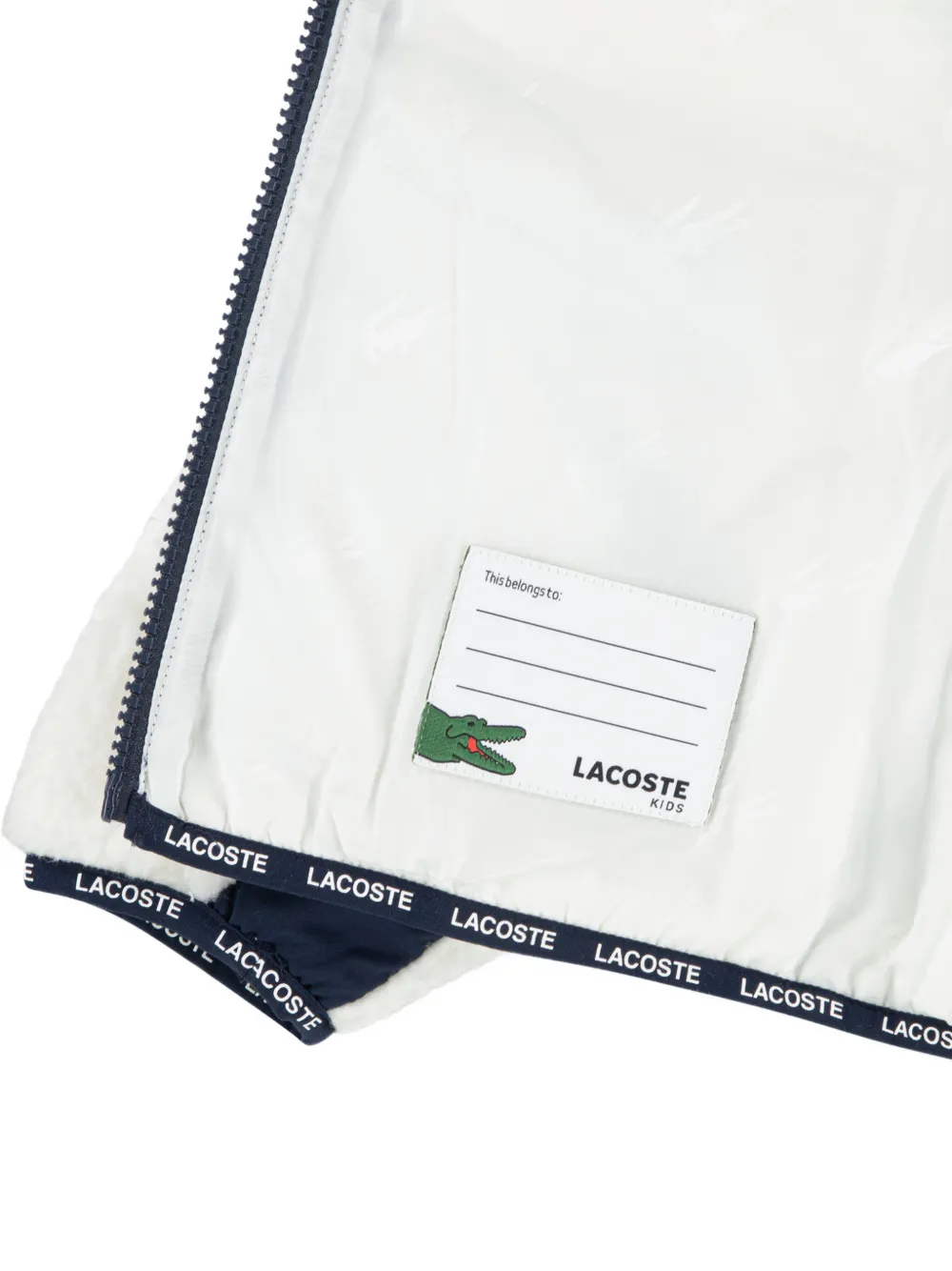 Lacoste Kids Jack met fleecetextuur en logo-patch Wit