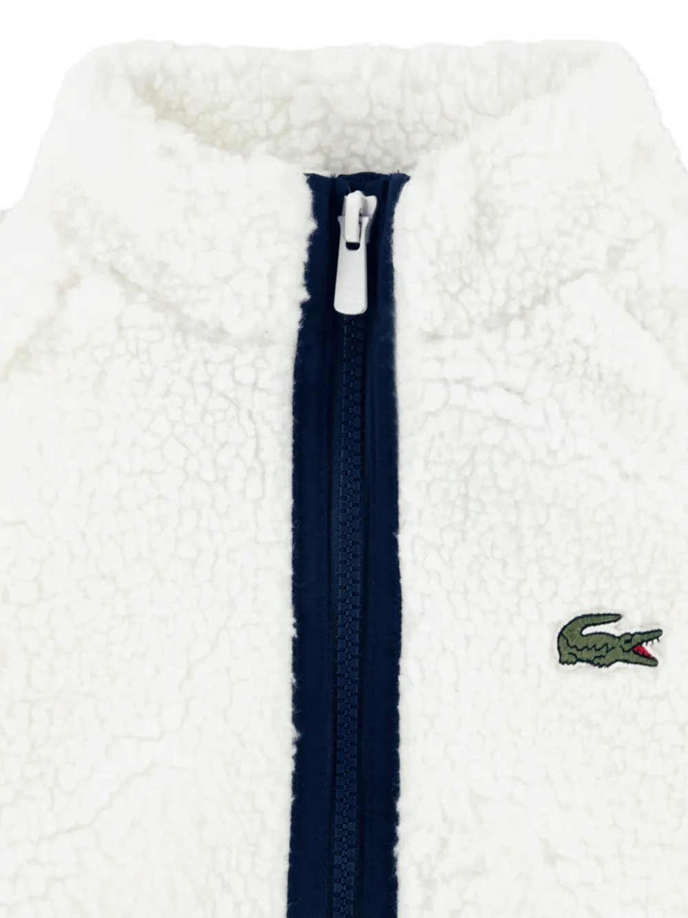 Lacoste Kids Jack met fleecetextuur en logo-patch Wit