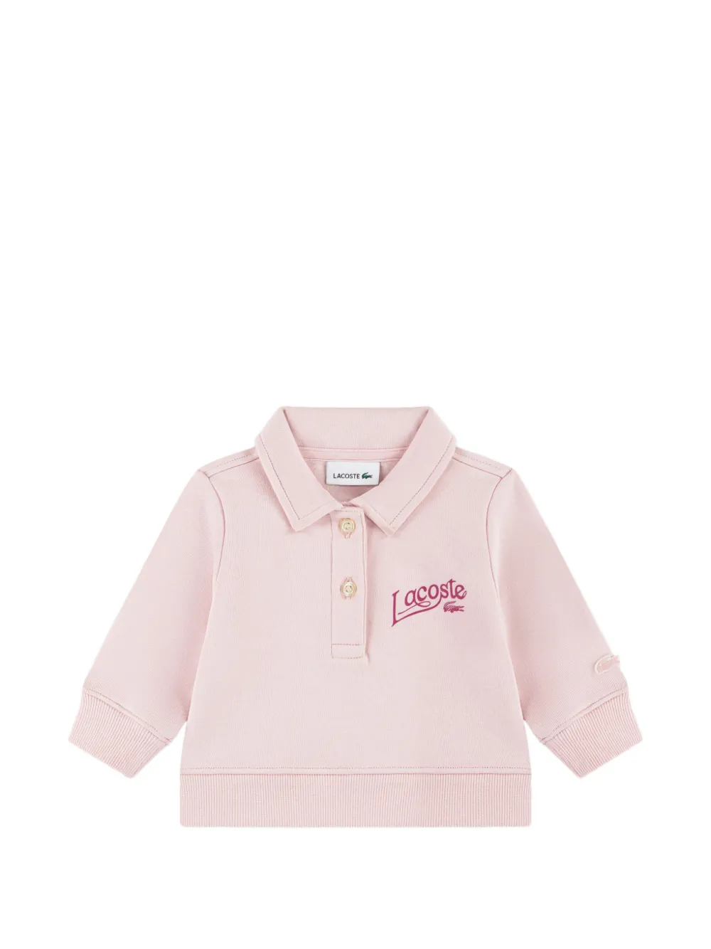 Lacoste Kids logo-print polo-collar tracksuit Roze