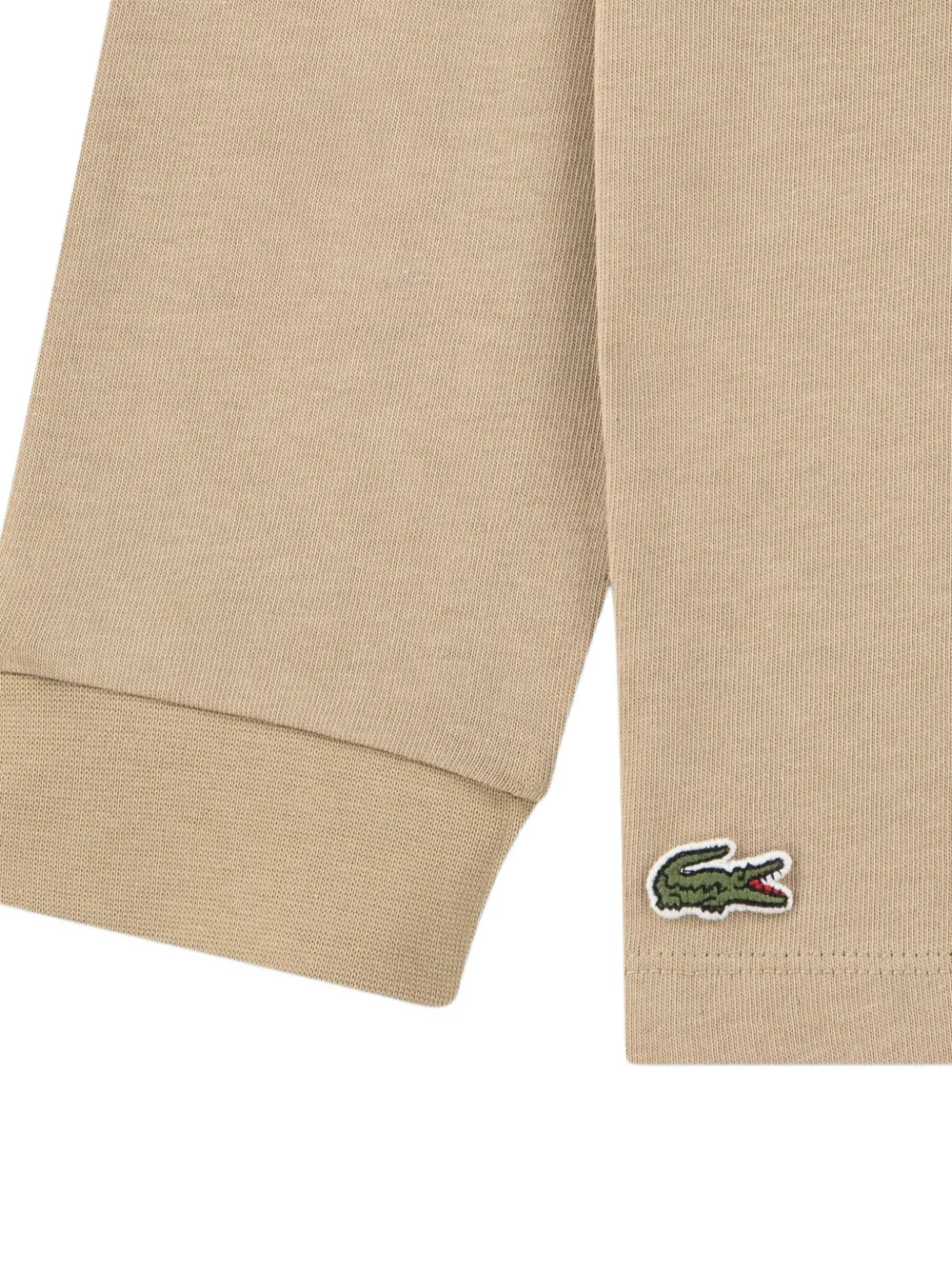 Lacoste Kids logo-embroidered polo shirt Beige