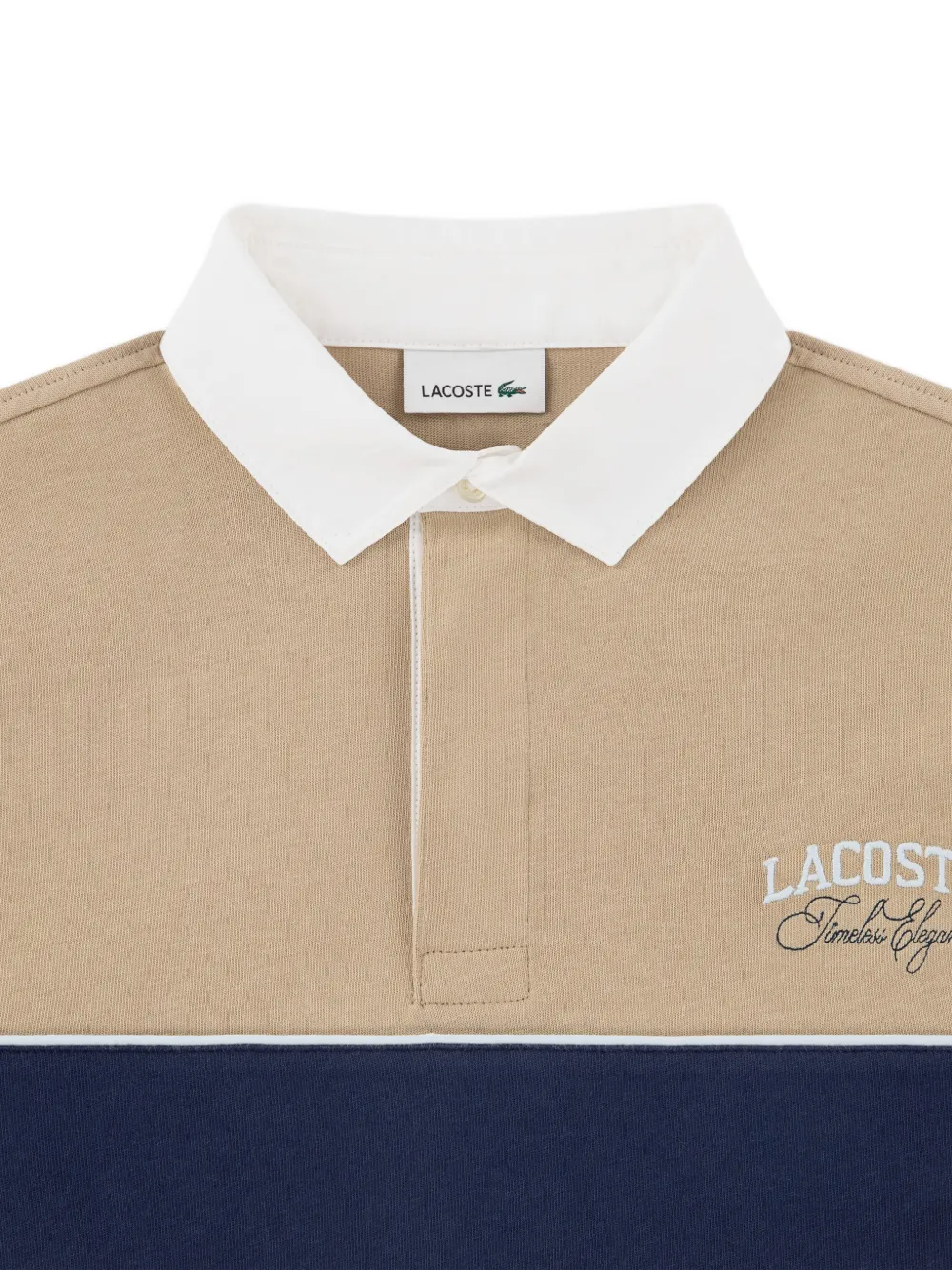 Lacoste Kids logo-embroidered polo shirt Beige