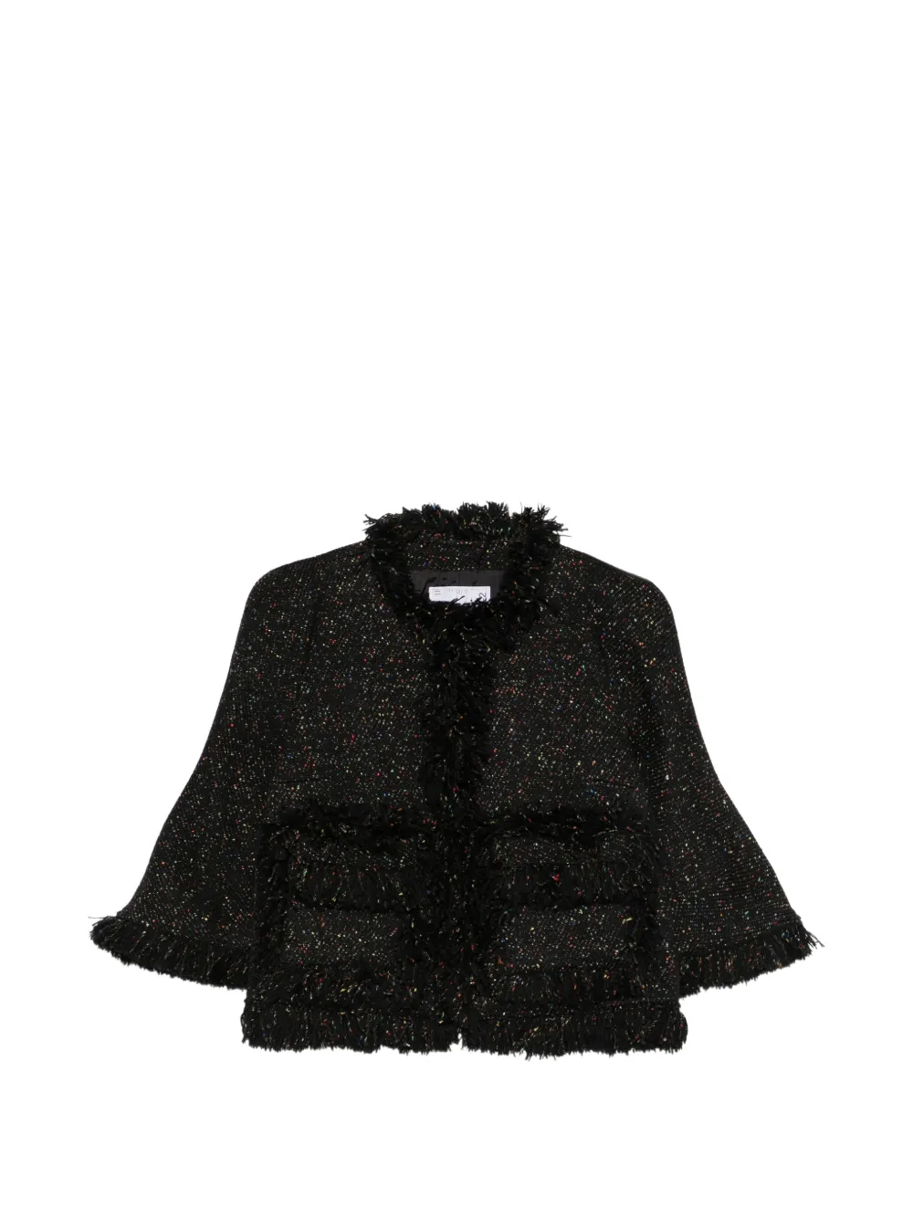 sacai Giacca con frange - Nero