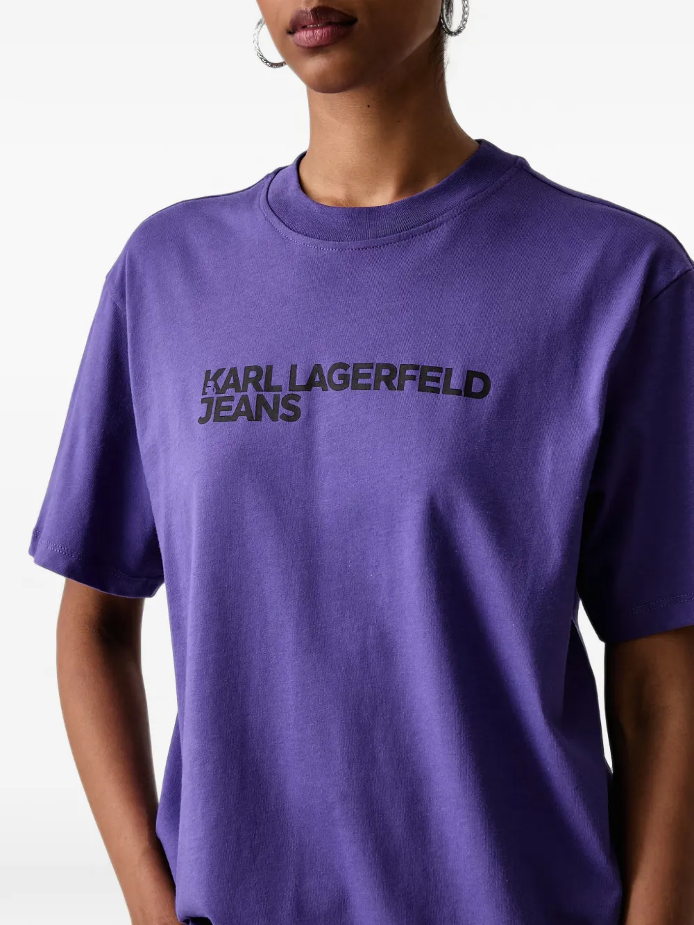 Karl Lagerfeld Jeans T-shirt met logoprint Paars