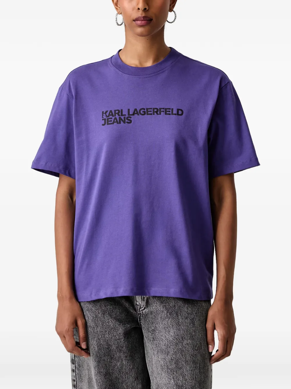 Karl Lagerfeld Jeans logo-print T-shirt - Viola